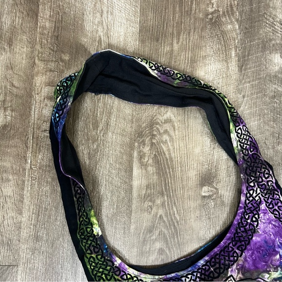 Brandless Handmade Tie Dye Celtic Knot Crossbody Hobo Tote Bag - Picture 10 of 14